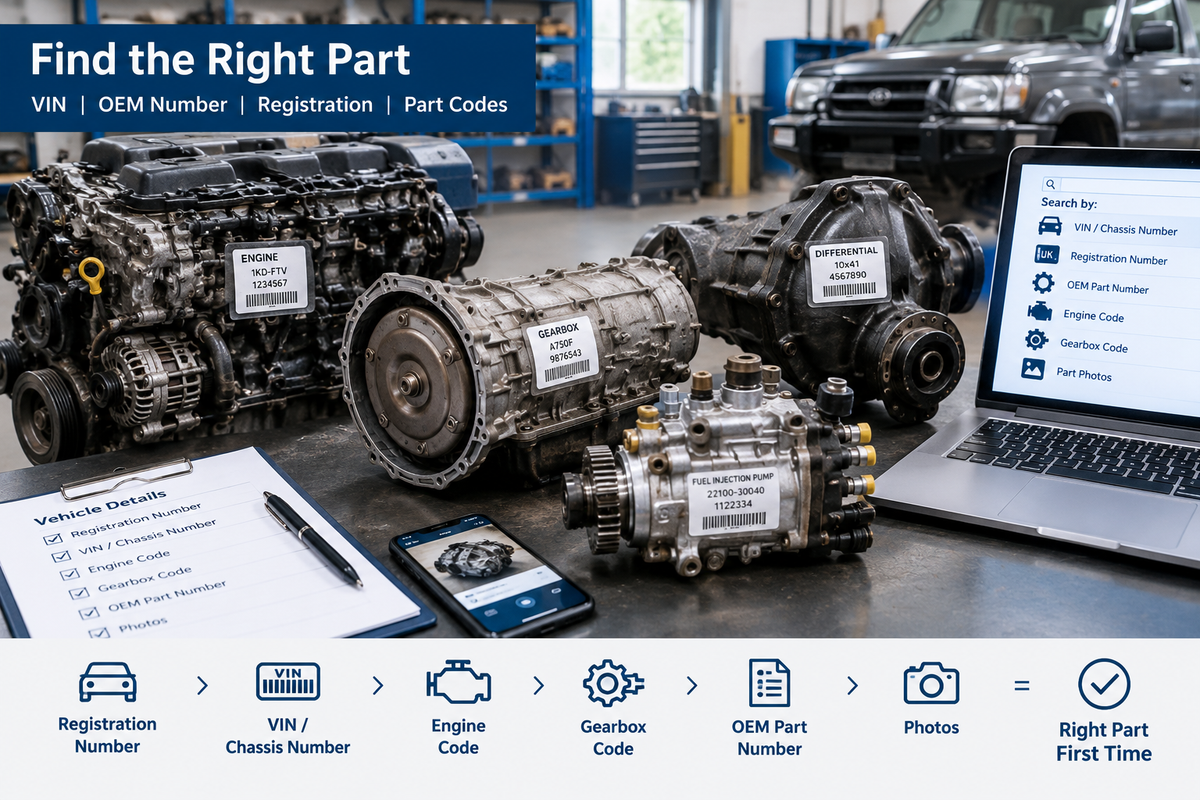 How to Find the Correct Used Car Part: VIN, OEM Number, Registration & Part Codes Explained