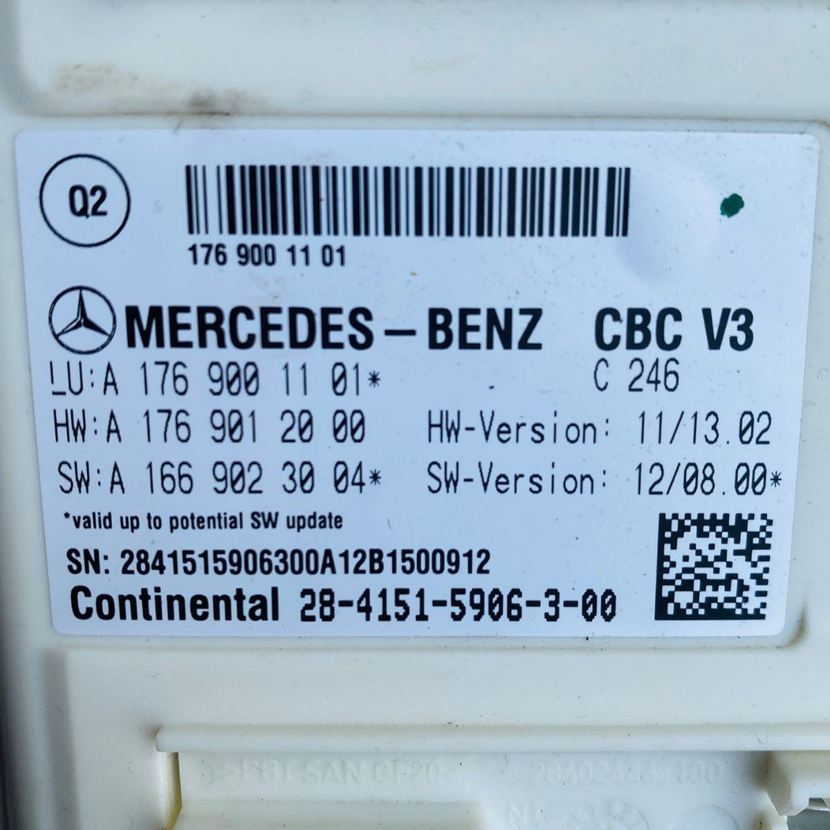 A1769001101 BCM Body Control Module CBC V3 ECU MERCEDES-BENZ - Used Auto Part
